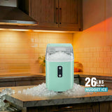 Nugget Ice Maker Countertop, Portable Ice Makers Machine with Removable Basket and Scoop, Self-Cleaning, Quiet, 6-Min