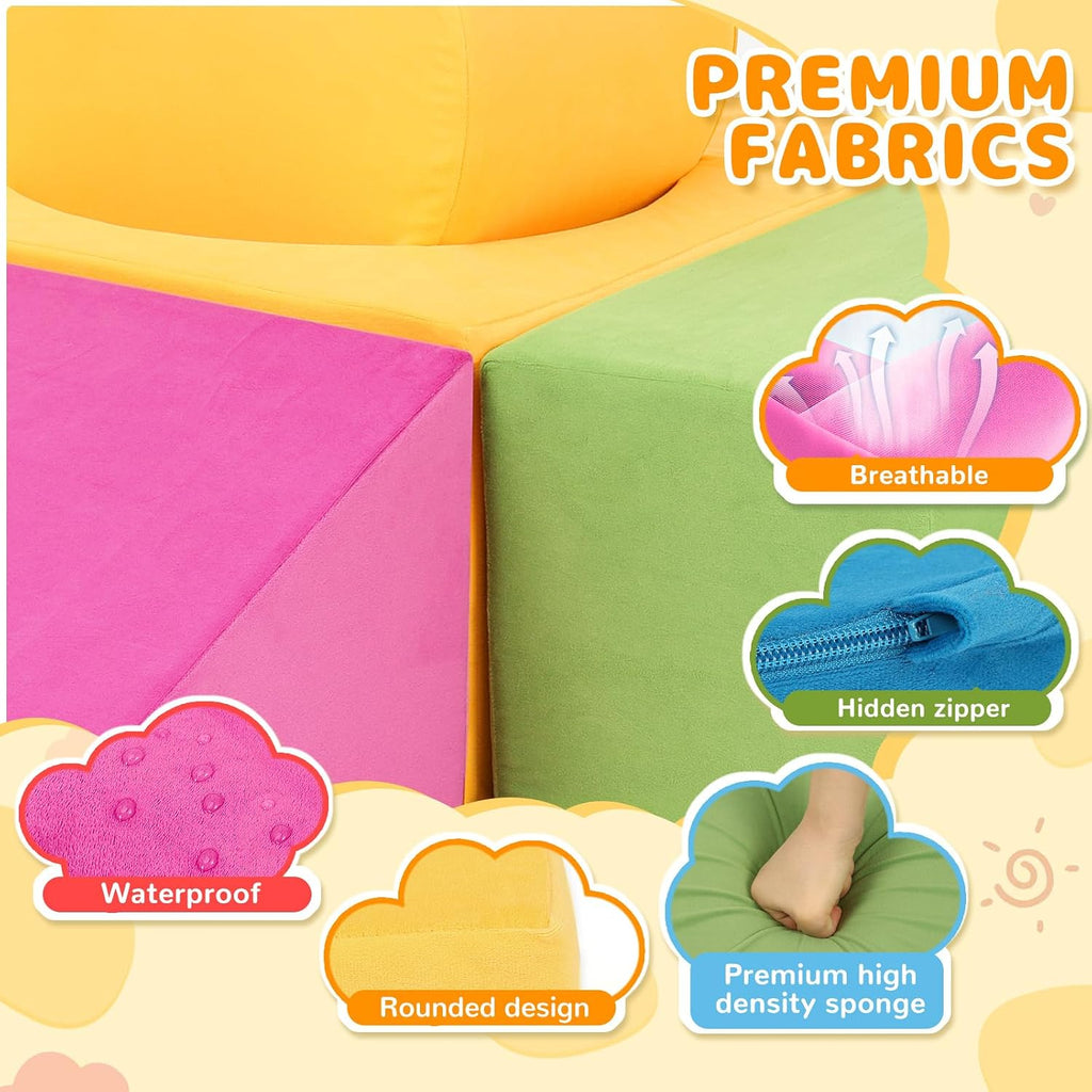 Toddler Climbing Toys Indoor, Piece Colourful Foam Climbing Blocks, Soft Play Climbing for Toddlers, Modular