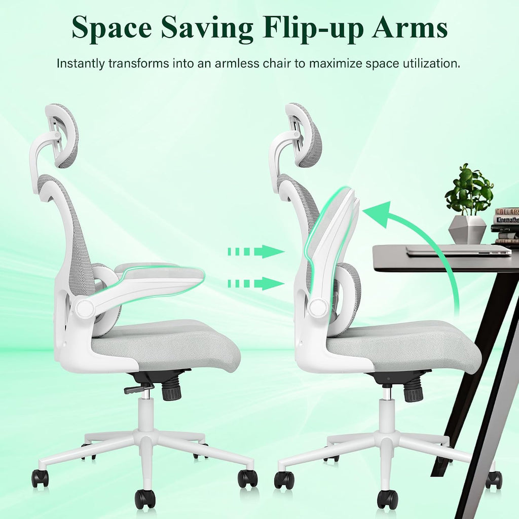 Ergonomic Office Chair, Comfy Mesh Desk Chair, High Back Computer Gaming Chairs with Adjustable Lumbar Support
