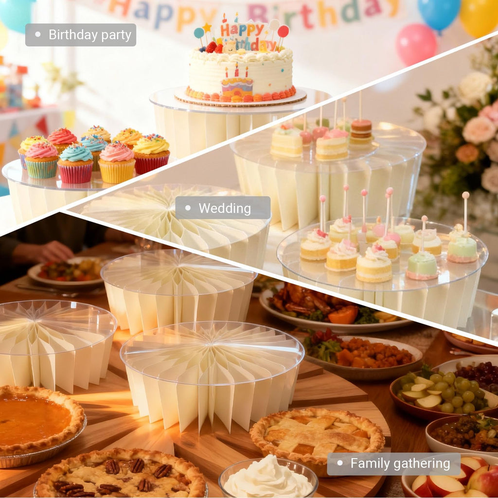 6Pcs Foldable Buffet Risers, Food Risers Display Stands For Party