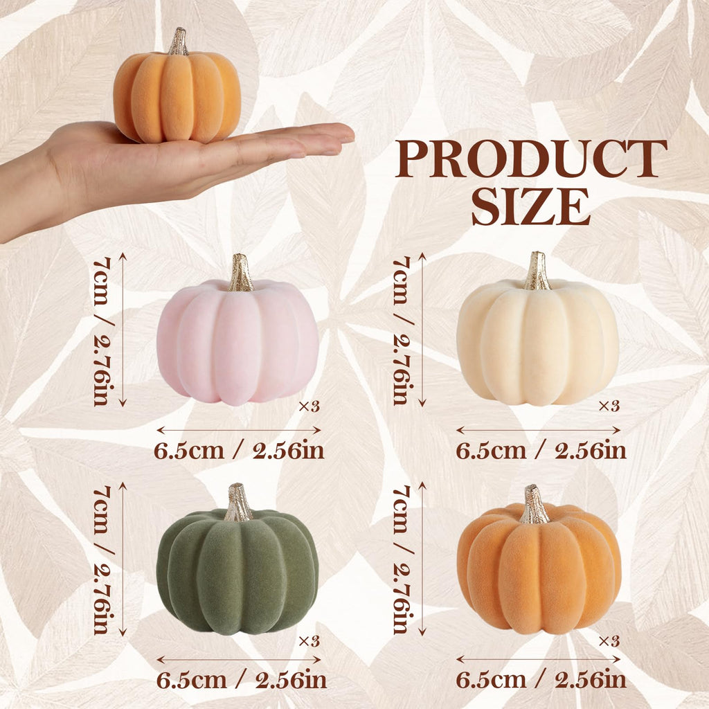 Mini Fall Pumpkin Decor, Fake Decorations, 12PCS
