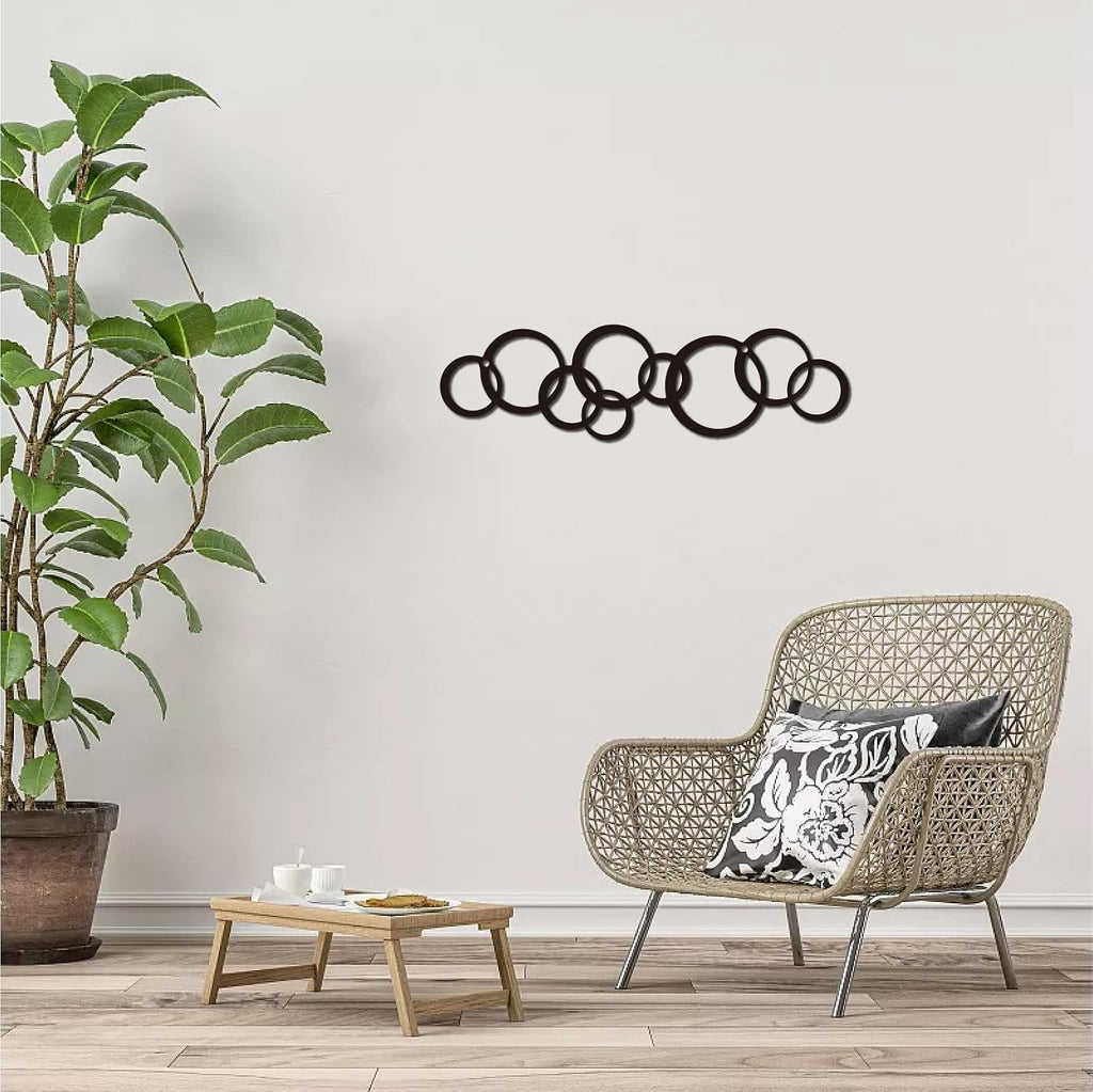 Ring Metal Wall Decor Round Hanging Ornament Minimalist Design Wall Silhouette Sculpture Simple Decoration Art Wall
