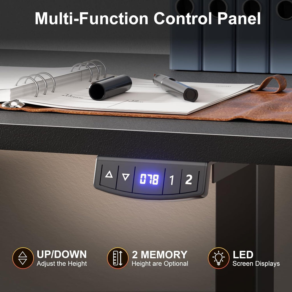 63" L Shaped Standing Desk Height Adjustable Memory Presets Black | Reversible Corner Desk, Ergonomic Sit to Stand