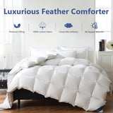 Feather Down Fiber Comforter King, 100% Cotton Ultra Soft Fluffy Duvet Insert King