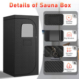 Sauna Box for Detoxification and Relaxation, Portable Far Infrared Sauna Tent with Red Light Therapy and Folding Chair