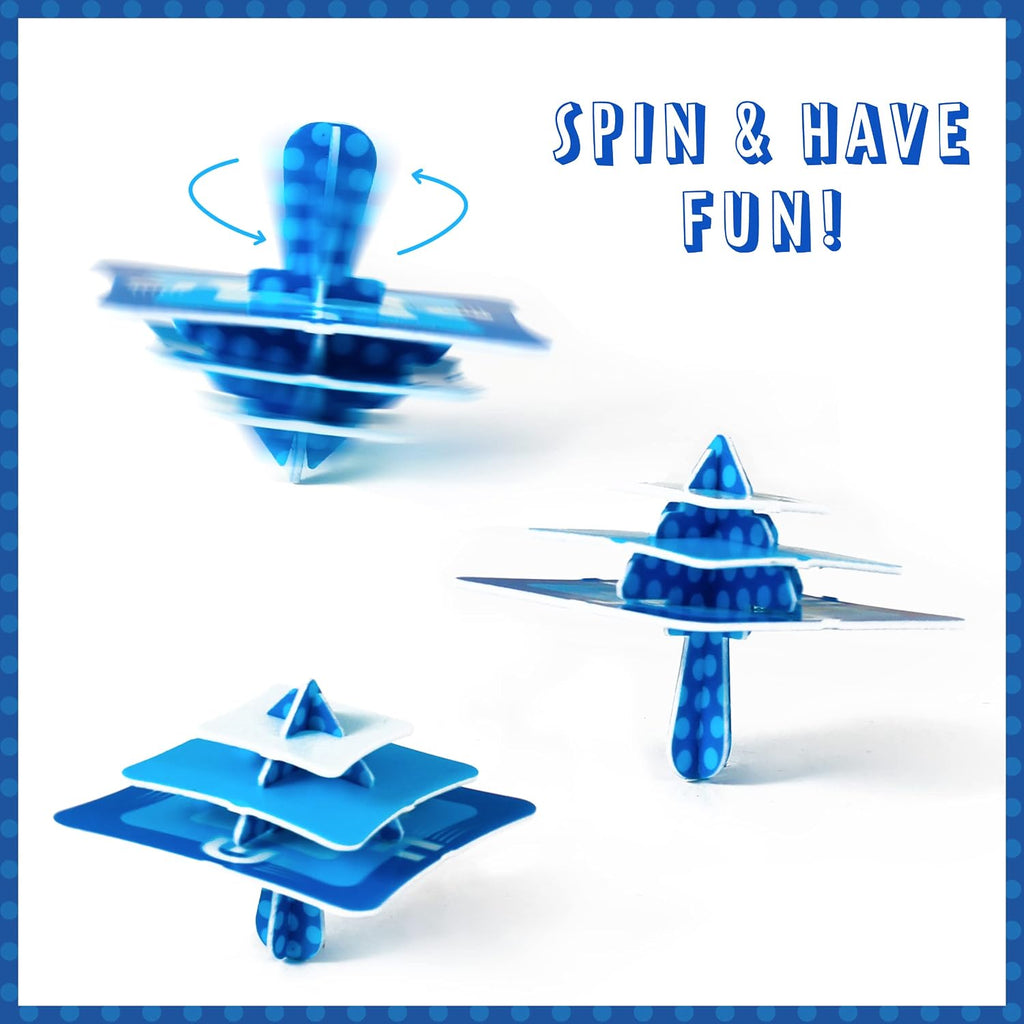Dripless Hanukkah Candles Set - 45 Multi Tone Blue and White Ombre Spiral Candle Includes a DIY Dreidel, Prayer Card - Set of 45