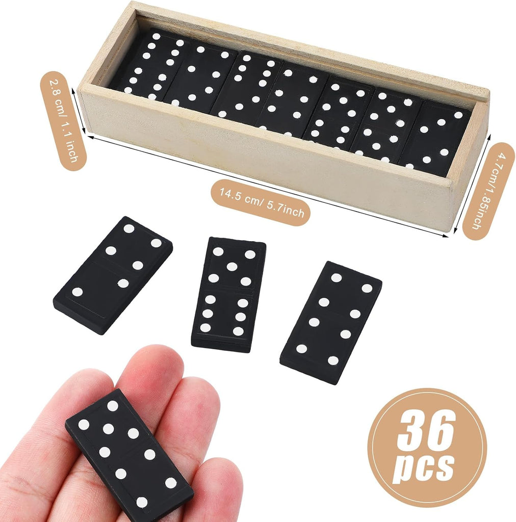 Mini Dominos Set for Kids Adults Bulk Double 6 Dominoes - Set of 36