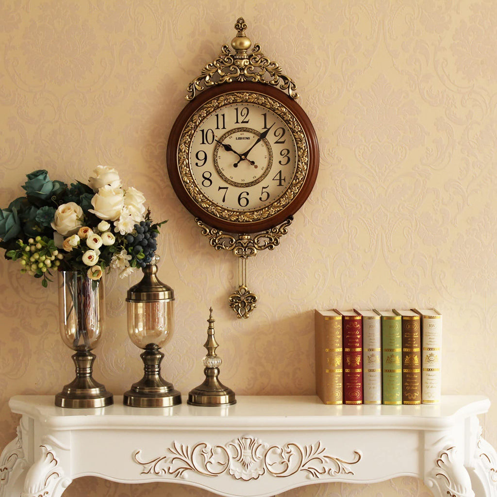 Elegant, Traditional, Decorative, Hand Painted Modern Grandfather Wall Clock Fancy Ethnic Luxury Handmade Decoration