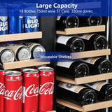 Wine and Beverage Refrigerator,24 Inch Dual Zone Wine Beverage Cooler, Built