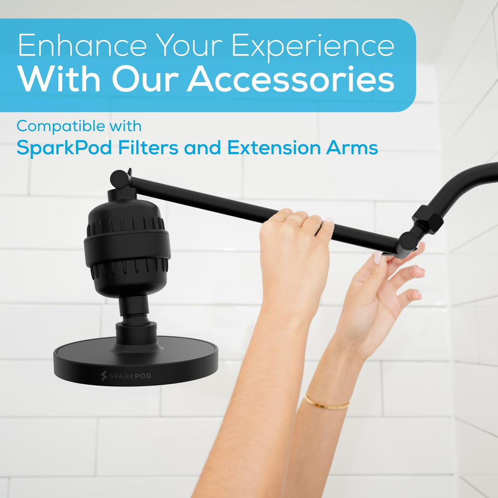 Rain Shower Head, 6 Inch Round, Midnight Black Matte Finish