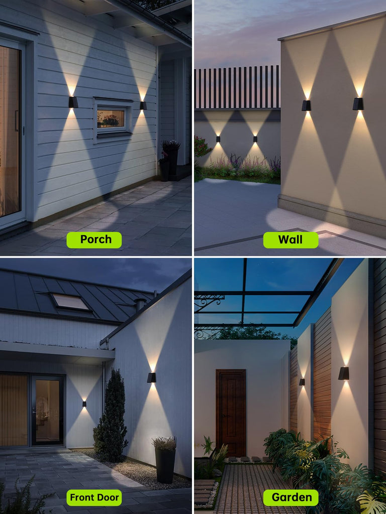 Solar Wall Lights Outdoor Waterproof Sconce for Outside, Garage, Fence