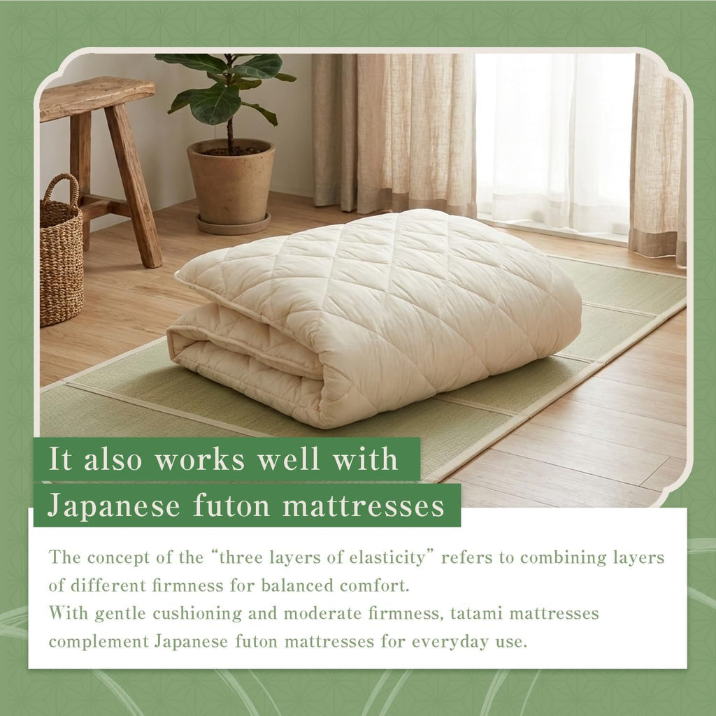 Japanese Tatami Mat, Foldable Igusa Rush Grass Floor Mat XL
