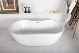 Tubs - Aiden II 69” - Modern Freestanding Soaking Bathtub, Two Person Soaking Free Standing Bathtub w/Chrome Drain