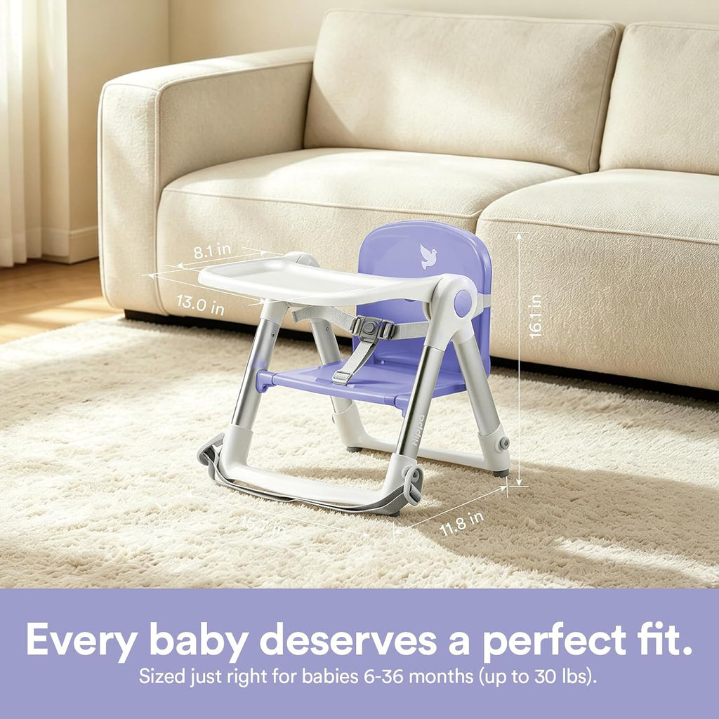 3-in-1 Toddler Booster Seat Chair & Dining Table with Removable Tray and Safety Straps, Portable& Foldable Babies