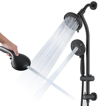 Modern Rainfall Shower Head with Handheld Shower Spray, 26-Inch Adjustable Height Slide Bar, High Pressure Dual