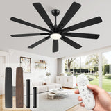 72" Ceiling Fan with LED Light and Remote - Black & Walnut