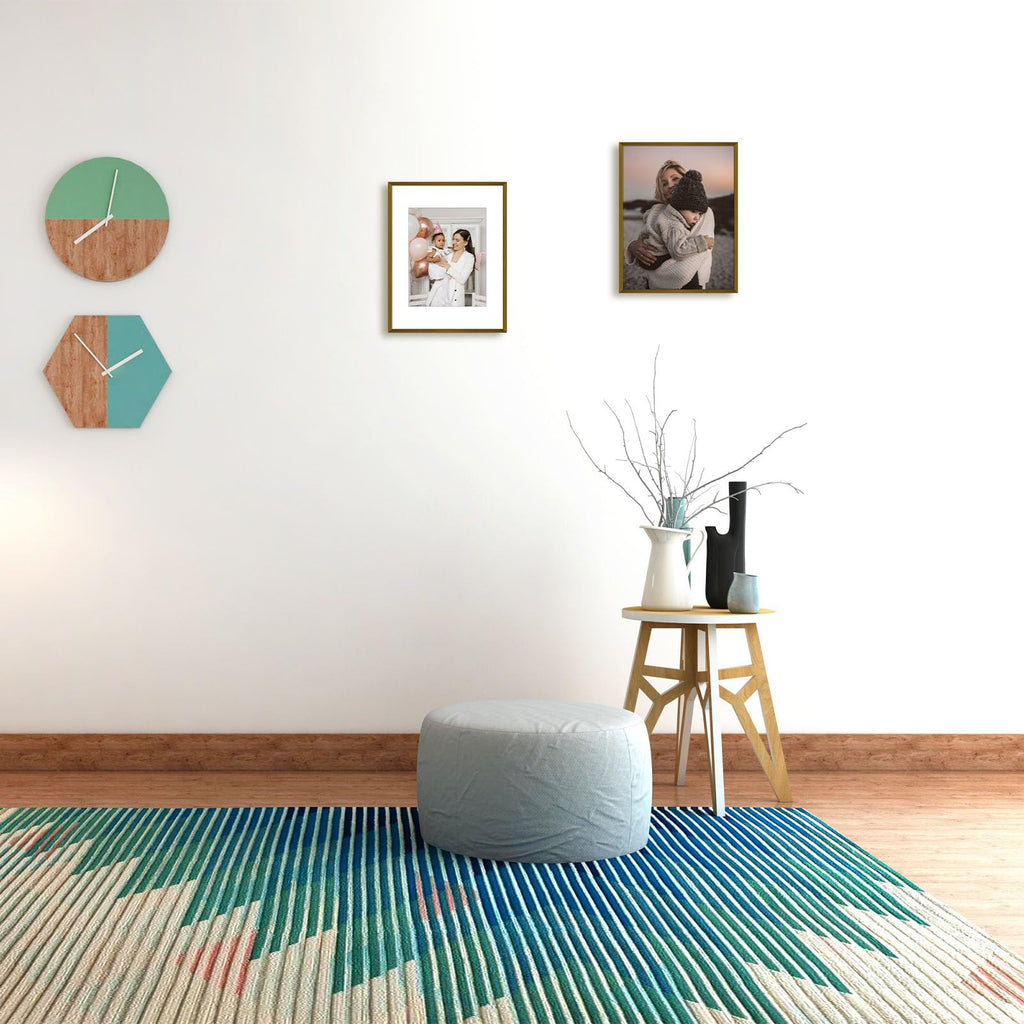 11x14 Bronze Aluminum Frame with White Mat, Real Glass