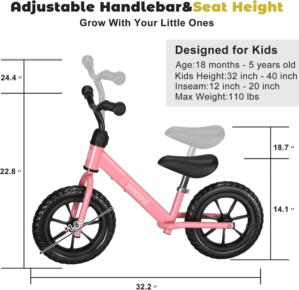 Toddler Balance Bike Toys for 2 to 5 Year Old Girls Boys Adjustable Seat and Handlebar No-Pedal Training Bike Best