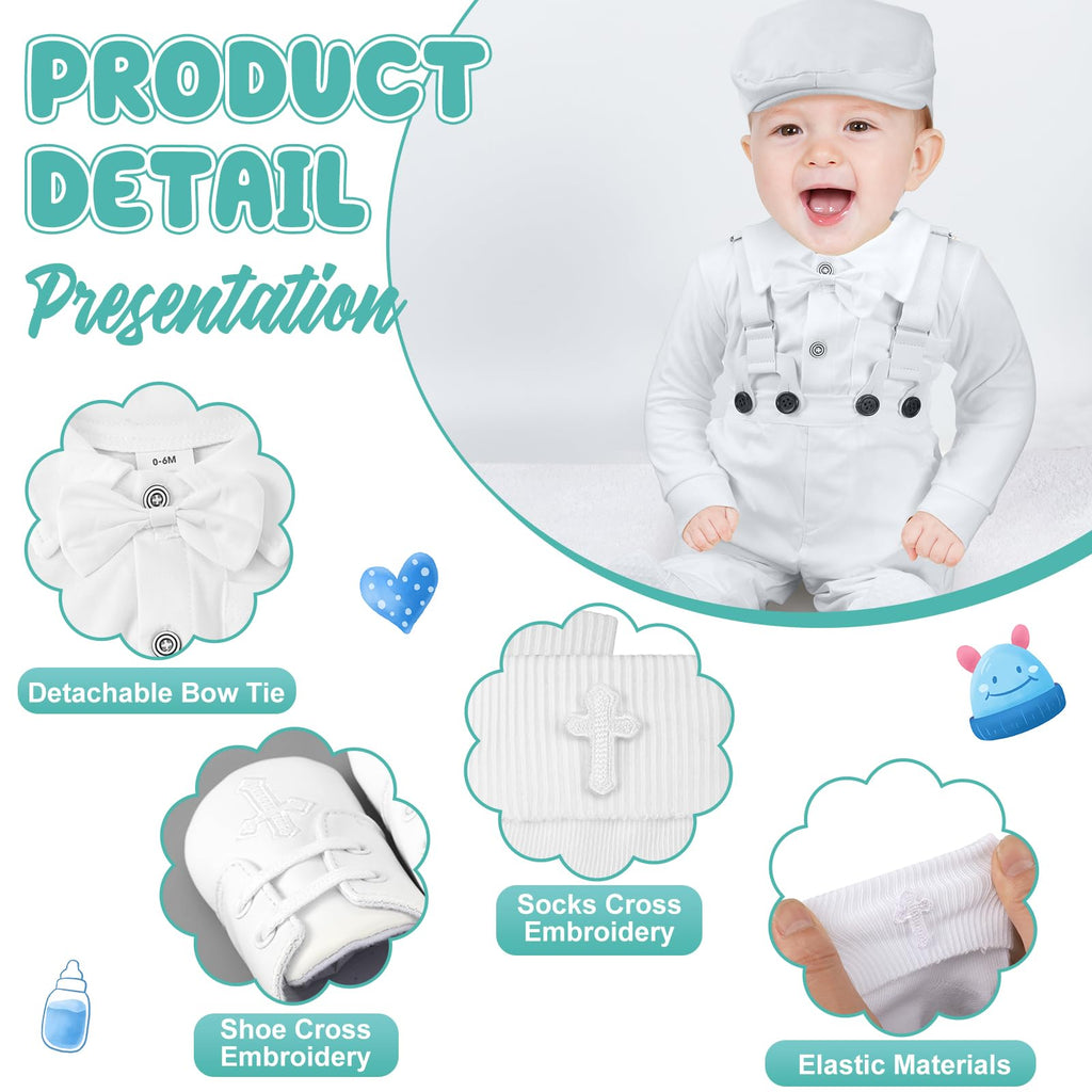 5 Pcs Baby Boy Baptism Outfits