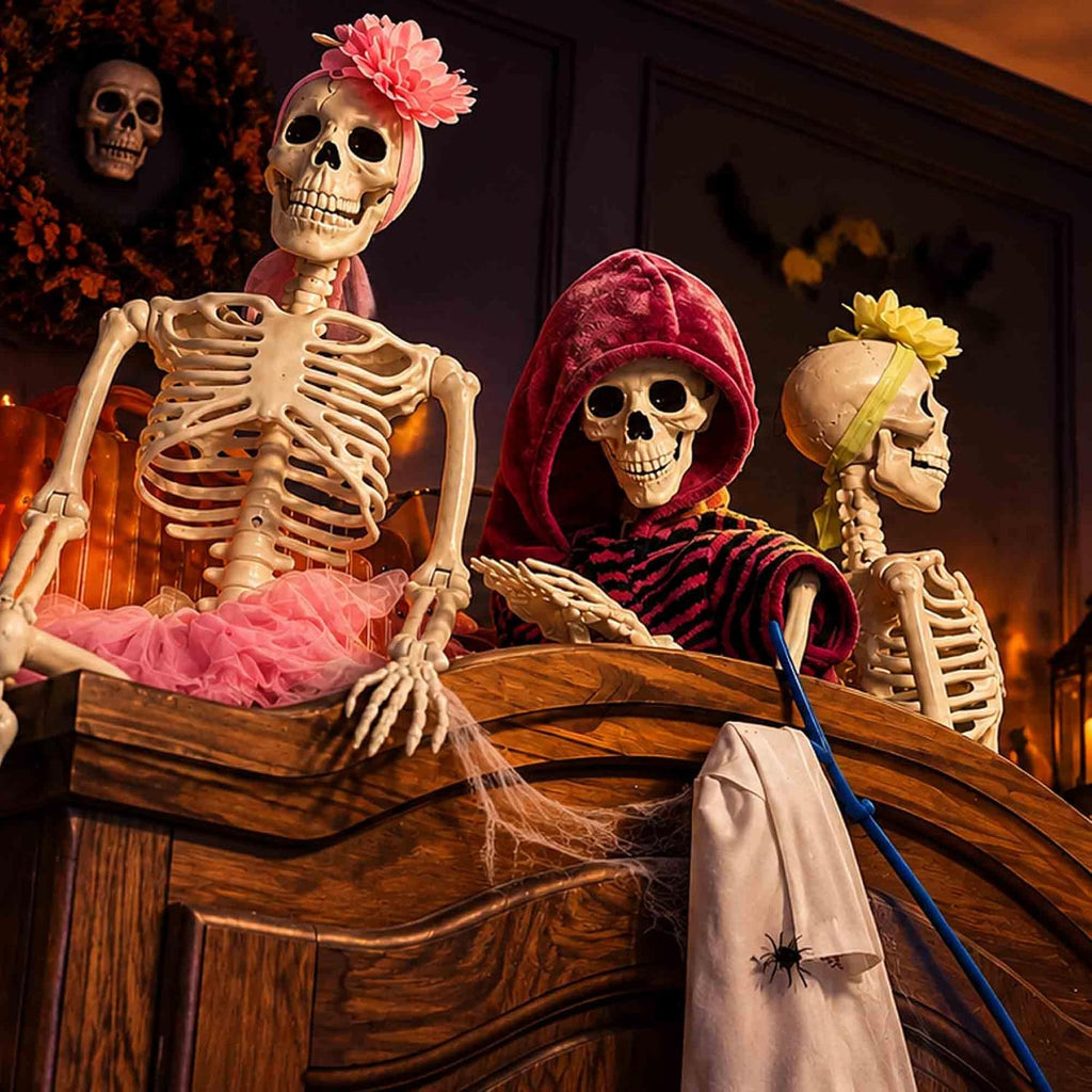 36" Skeleton Halloween Decorations, 3ft Life Size Human Skeleton with Full Body Movable Posable Joints Skeleton