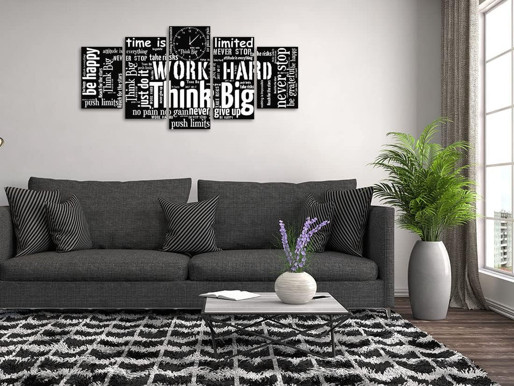 Inspirational Quotes Wall Art Canvas Picture Black White Positive Words Painting Office Bedroom Decor (Large)