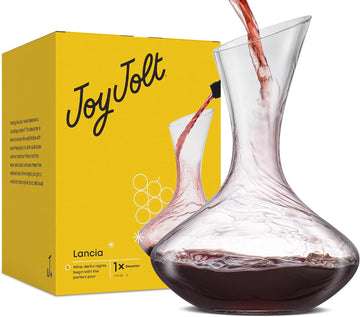 Lancia Wine Decanter Crystal Wine Aerator Handmade Base Glass Pitcher Ultra Elegant Design Easy Pour Slanted Spout