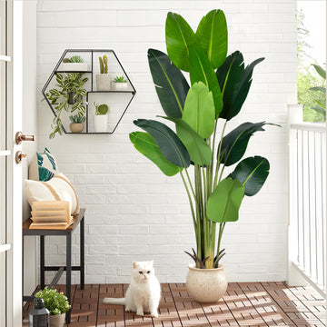 Artificial Bird of Paradise Plant, 7Ft Faux Banana Tree 1Pack