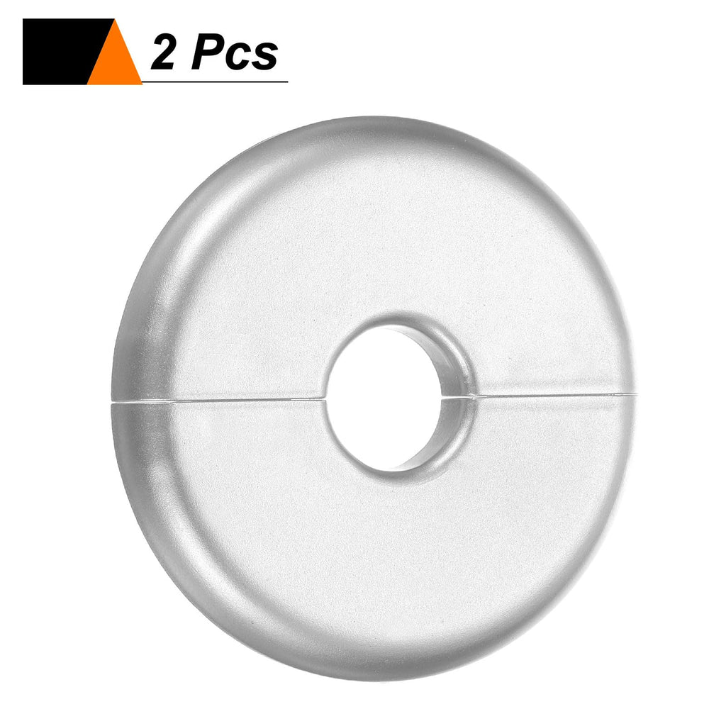 2pcs Wall Split Flange 17mm/0.7" Self-Adhesive Plumbing Cover Plates ABS Plastic Round Escutcheon Plate Buckle Design