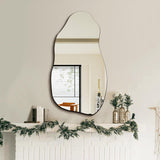 32'' x 18'' Irregular Asymmetrical Wall Mirror Bathroom Entryway, Modern Decorative Mirror Hanging