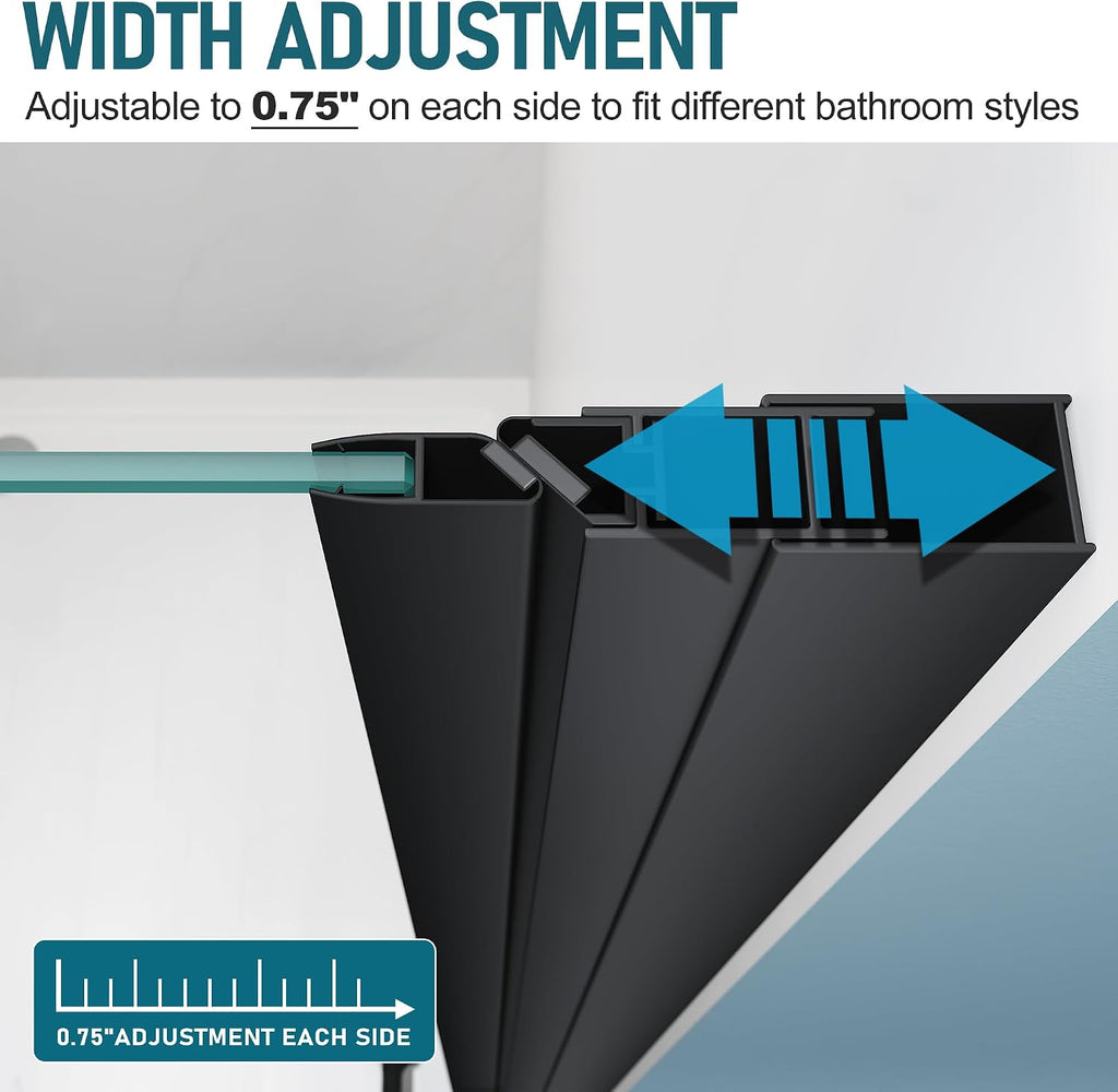 Pivot Shower Door 35.5-37 in.W x 72 in.H, Pivot Swing Shower Doors with 1/4'' Tempered Shower Glass Panel