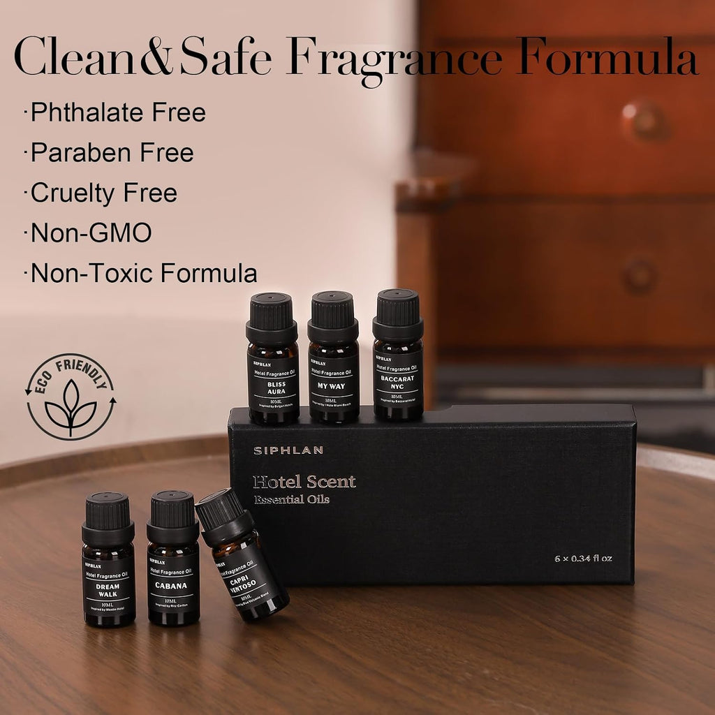 Diffuser Oil Set - Aromatherapy Essential Oils for Diffusers- Luxury Hotel-Inspired Scent - Set of 6