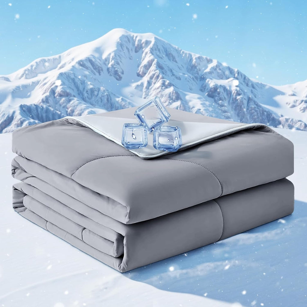 Queen Cooling Comforter, Cooling Blanket for Hot Sleepers and Night Sweats, Double-Sided Cool Soft Lightweight