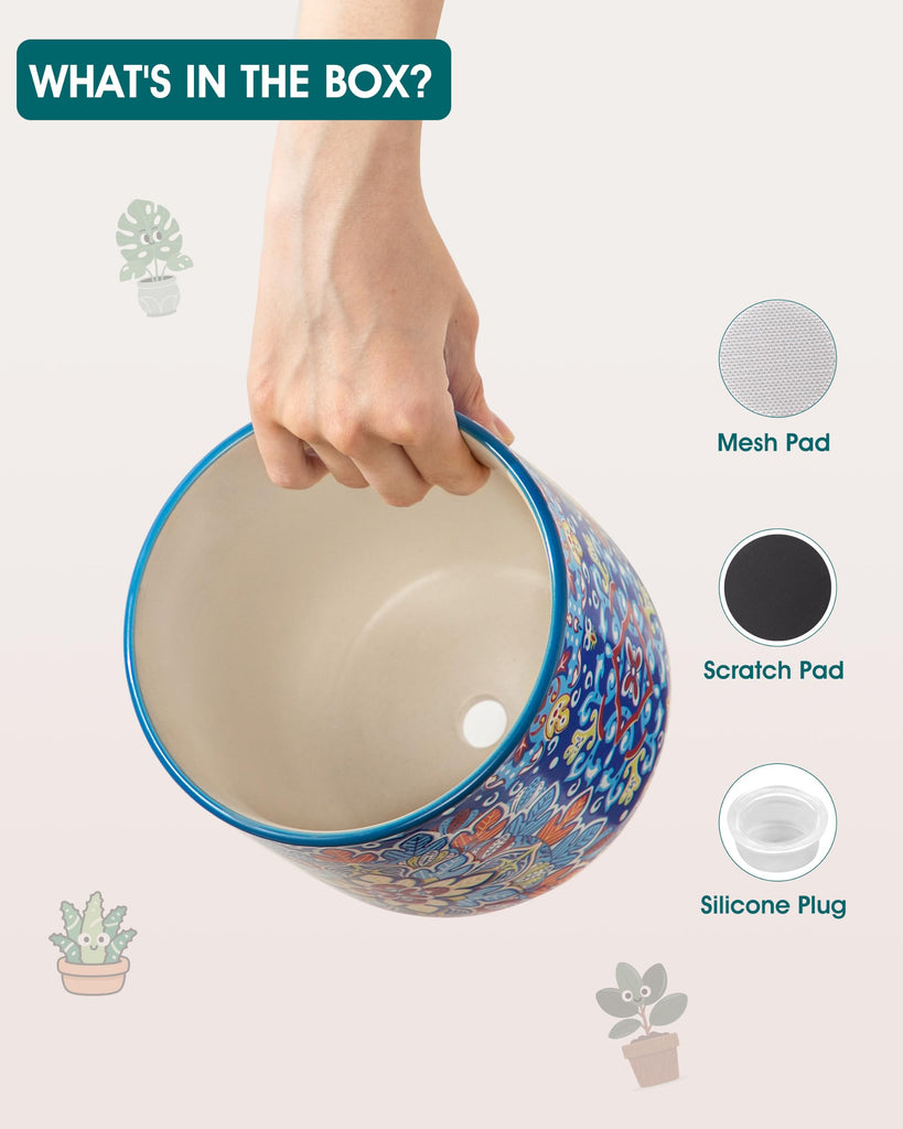 6 Inch Ceramic Plant Pots, Planters with Drainage Hole, Flower Pots Planters Pots for Indoor Plants, Modern Indoor