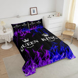 Feelyou King and Queen Crown Comforter Set Modern Chic Bedding Set King Duvet Insert All Season Sets for Couples 3