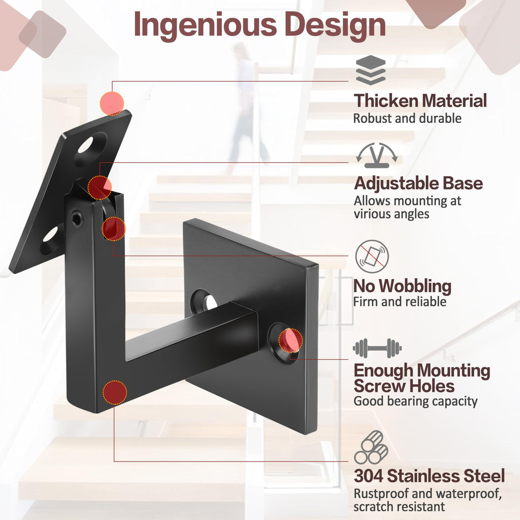 5 Pack Heavy Duty 304 — Handrail Brackets | Casa Home Living