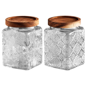 Glass Jar With Lid, Vintage Airtight Storage Canister