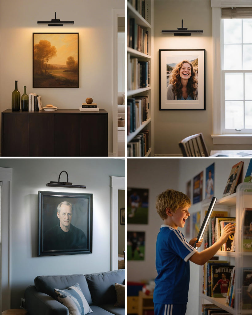 Battery Operated Picture Lights for Wall Magnetic, 19.7in Black