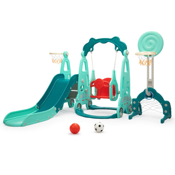 6 in 1 Toddler Slide and Swing Playset
