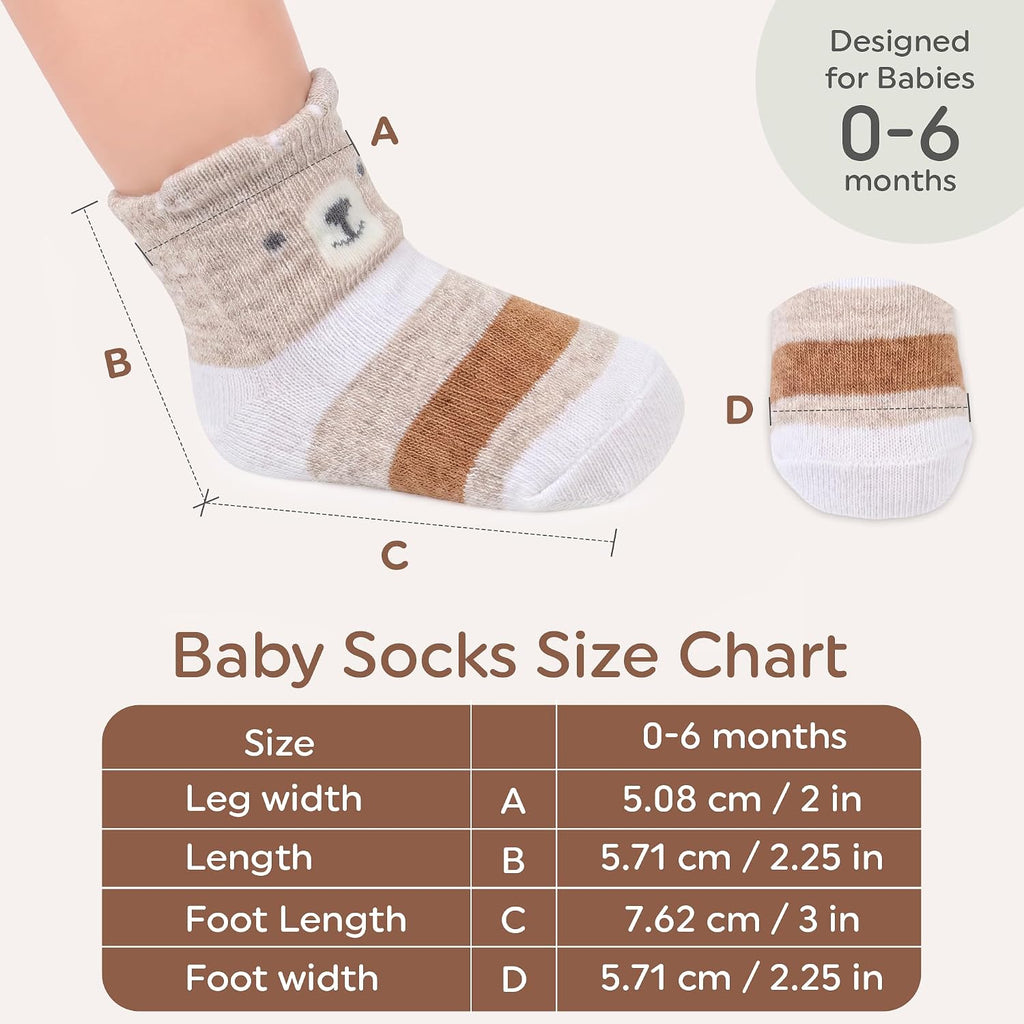 Organic Cotton Blend 8 Baby Socks 0 Non Slip Newborn Essentials