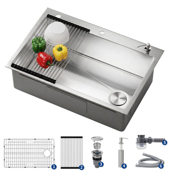 33"x22"x10" Drop in Topmount 16 Gauge Fregadero de Cocina
