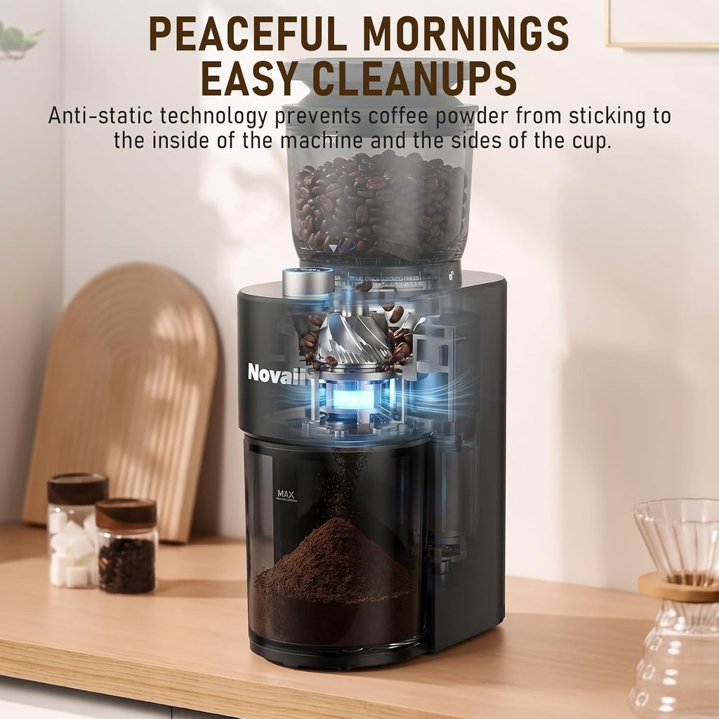 Coffee Grinder, Electric Coffee Bean Grinder with Anti-Static Design, 38 Settings Burr Grinder, 60S Timer, Espresso