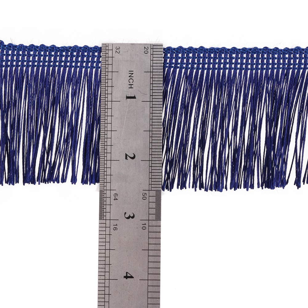 Trim Tassel Lace 2.5Inch Width 5 Yards Long for Clothes Accessories Latin Wedding Dress and DIY Lamp Shade Decoration