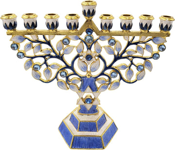 Hanukkah Enamel Hand-Painted Enameled Metal
