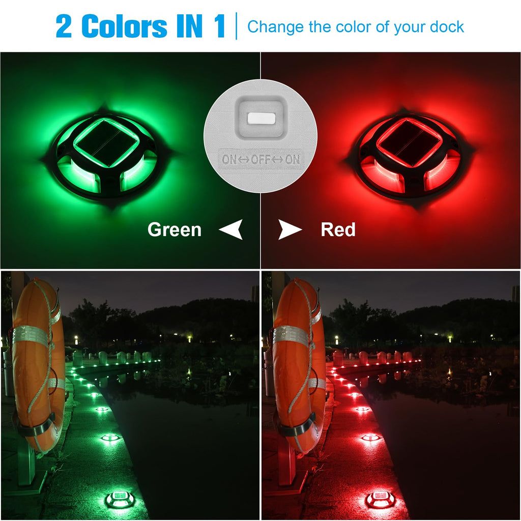 Solar Driveway Marker Lights Dock Marine Led Deck Outdoor 4 Pack