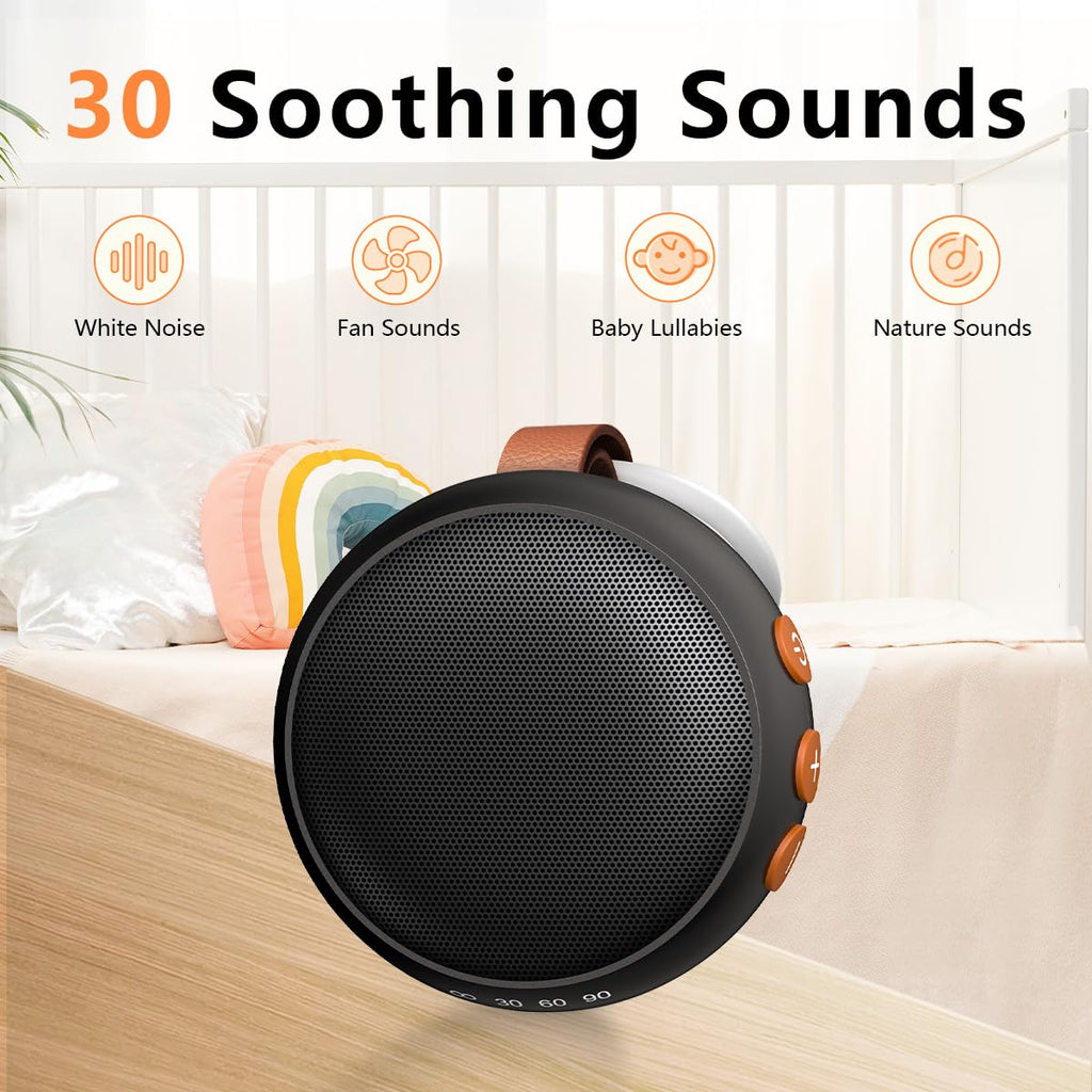 Portable White Noise Machine Sound Machine Small with 32 Volume Levels 30 Sleep Soother Rechargeable Travel Sound