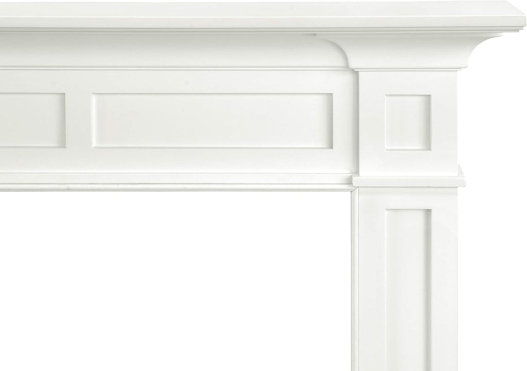 Furniture for Your Fireplace, Premium Grade A MDF Mantel Surround, Crisp White Paint, Interior Opening 56"