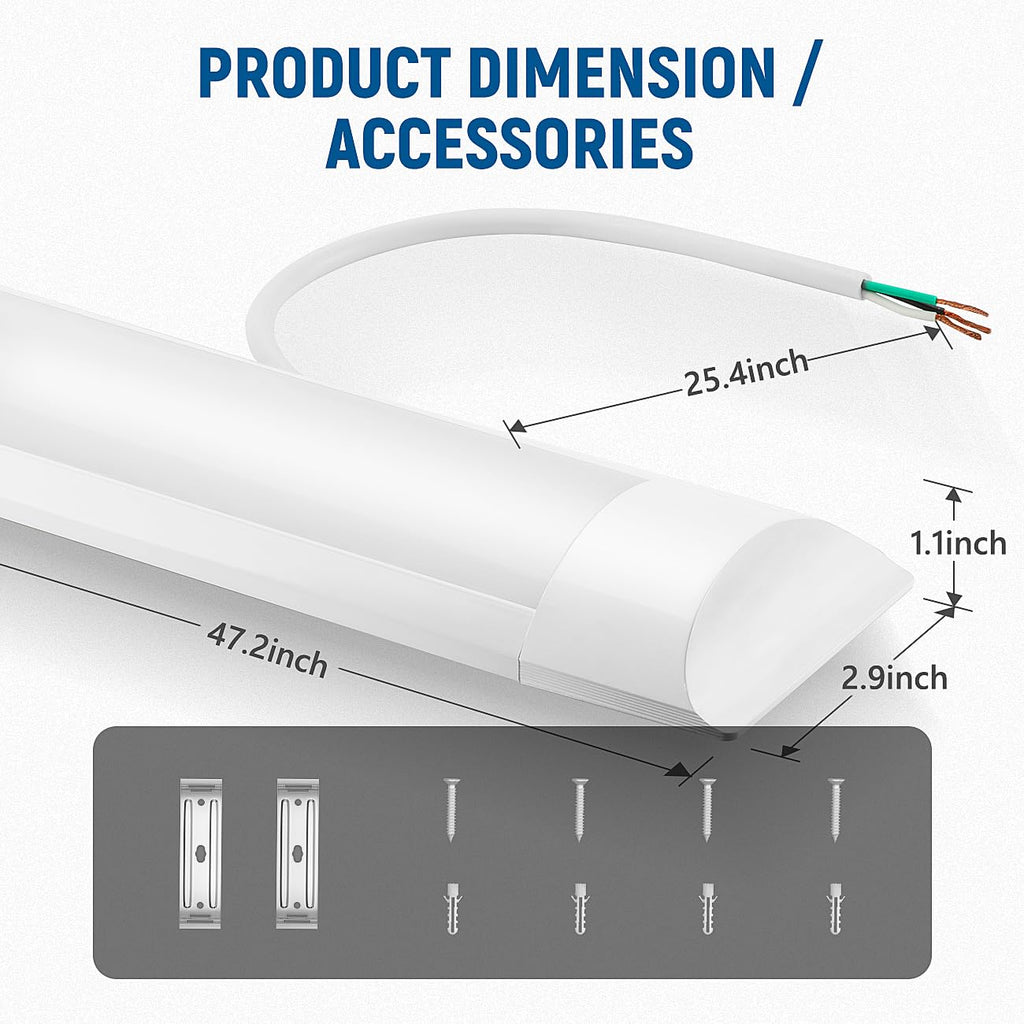4FT LED Closet Light Fixture 36W 4320lm, 3000K/4000K/5000K