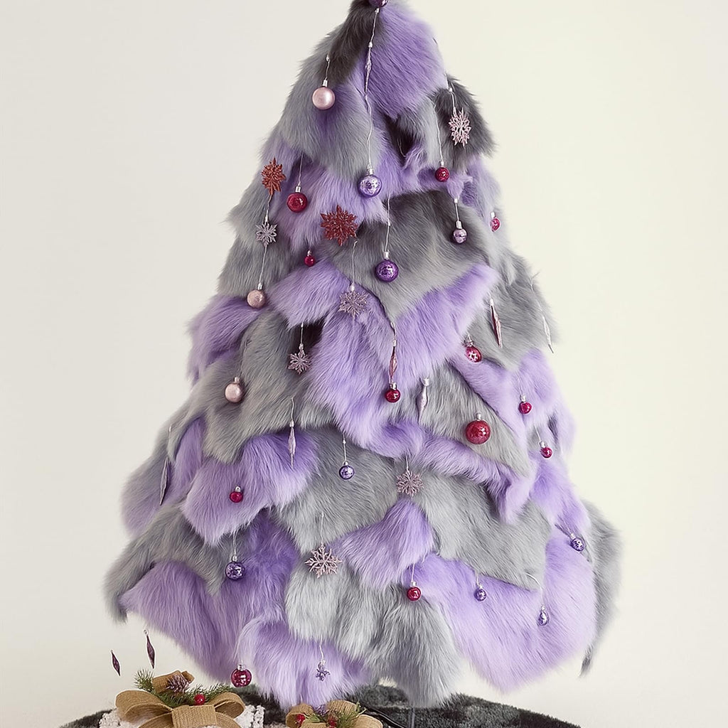 Faux Fur Fabric, 23.6''x47.2'' Long Pile Fake Fur Grey for Christmas Decor