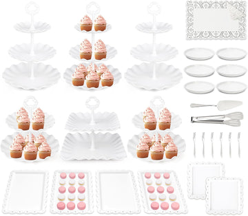Cupcake Stand, Dessert Table Display Set,Tiered Tray Stand - Set of 36
