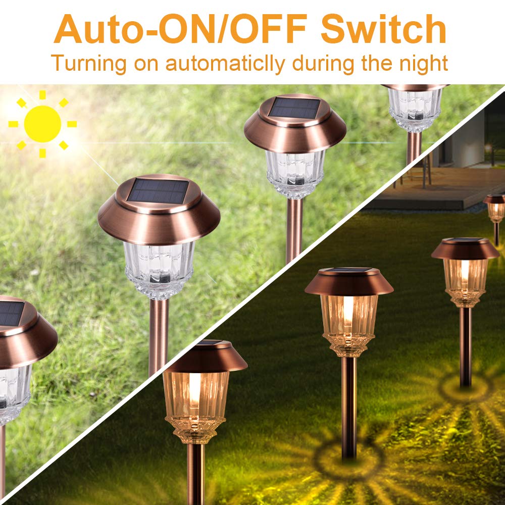 Solar Lights Outdoor Waterproof, 4 Pack Solar Pathway Garden Lights